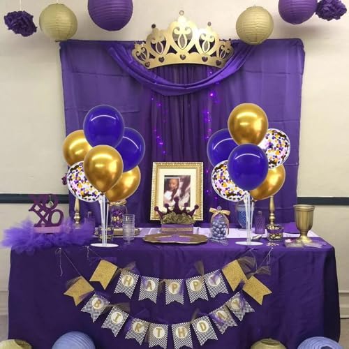 TONIFUL 4 Set Purple Gold Balloon Stand Balloon Centerpieces for Table - Image 4
