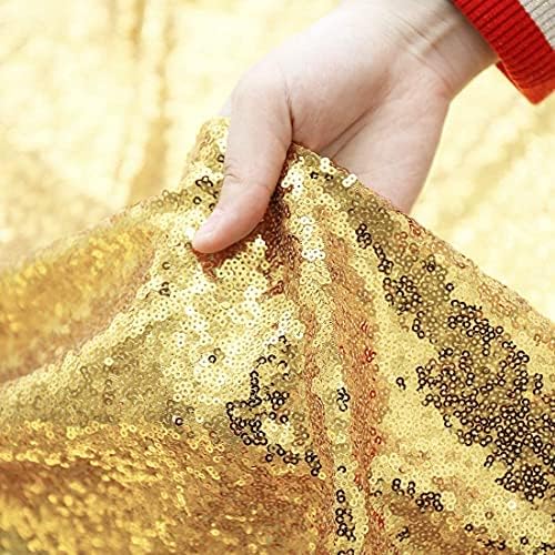 Poise3EHome Gold Sequin Backdrop Curtain, 10Ft x 10Ft Golden Glitter Photography Background Curtains, Sequence Backdrop Drapes for Party Festival Decor - Image 5