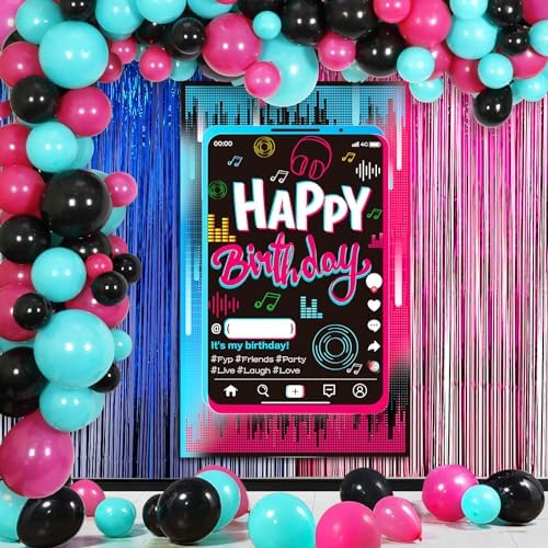 Tik Tok Birthday Decorations Set, 135 PCS Music Themed Party Decorations - Image 4
