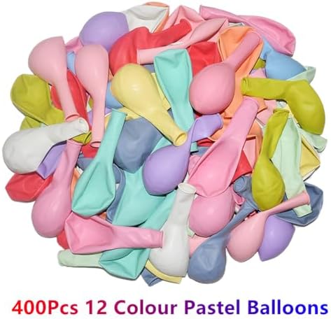 400 Pack Pastel Balloons 12 Inch Candy Colored Multicolor Rainbow Assorted Colors Macaron Latex Bulk Balloon 12 Kinds Colorful for Birthday Wedding Bridal Baby Shower Supplies Party Decorations - Image 2
