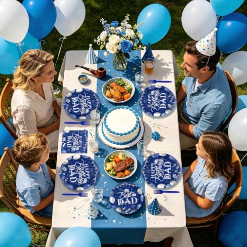 96Pcs Birthday Dad Party Decorations Serves 24 - Image 4