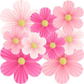 Pink Party Decorations, 9PCS Pink Paper Flowers Decorations for Wall by Unknown