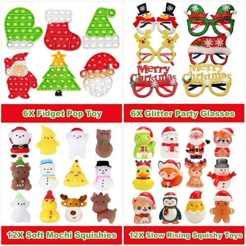358PCS Christmas Party Favors Supplies Decoration, Goodie Bag Pinata Stocking Stuffers Bulk, Treasure Box Toy for Classroom Rewards, Advent Calendar Stuff Filler, Carnival Prizes, Xmas Birthday Gifts - Image 4