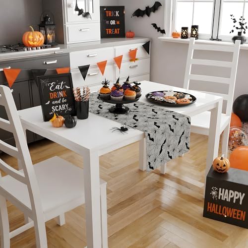 Halloween Party Decorations - Bats Spider Web Table Runner - Image 6