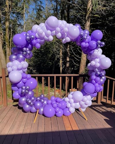 146Pcs Purple Balloons Garland Arch Kit - 5 10 12 18 inch Lavender Dark Purple Metallic Latex Balloons for Butterfly Baby Shower Birthday Wedding Princess Party Decorations - Image 7