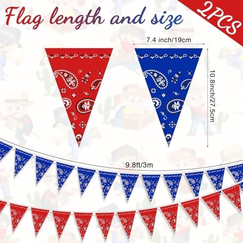 Tegeme 123 Pcs Western Cowboy Party Tableware Set for 30 Guests, Red, Blue - Image 4