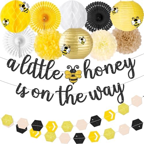 Kriyokiaa Bee Baby Shower Decorations, 15 Pcs Honey Bee Party Set by Kriyokiaa