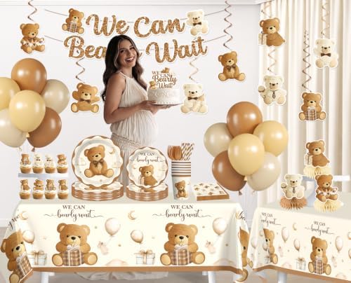 Xynic Brown Bear Baby Shower Decorations,Serves 25 Guests - Image 3
