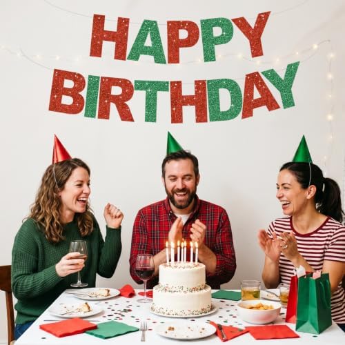 BEISHIDA Pre-Strung Red Green Happy Birthday Banner Party Sign Decoration - Image 5