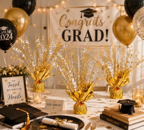 4 Pack Gold Silver Star Spray Centerpiece, Wedding Birthday - Image 4