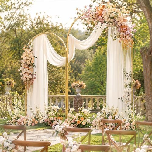 6+6.6+7.2ft Arch Backdrop Stand, 3pcs Metal Background Frame with Cover - Image 3