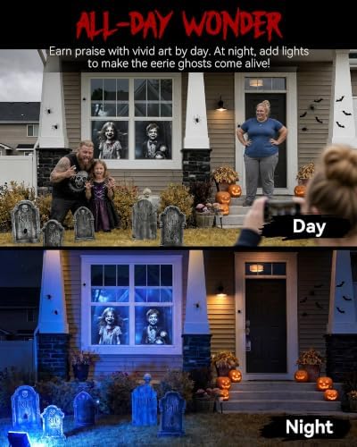 2pcs Halloween Window Cover Decor, Scary Ghost Curtain Outdoor - Image 6
