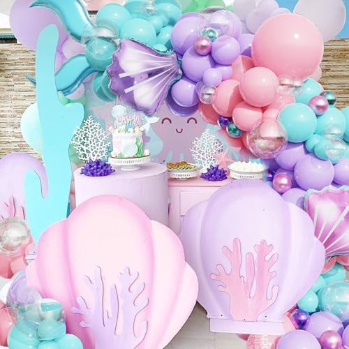 Mermaid Balloon Garland Arch Kit,Under The Sea Ocean Party Decorations - Image 5