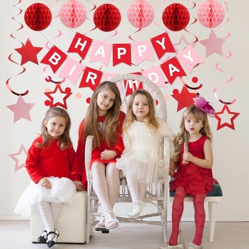 meowtastic Birthday Decorations Happy Birthday Banner with Honeycomb Balls - Image 3