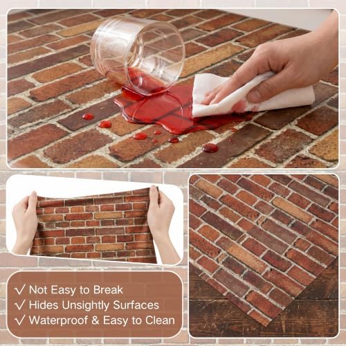 100FT x 54IN Halloween Red Brick Tablecloth Roll with Slide Cutter Box - Image 5