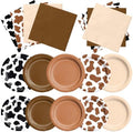 CMUSKO Cowboy Party Decoration - 60Pcs Brown Cow Print Plates & Napkins Set Farmhouse Western Party Supplies for Baby Shower,Birthday by CMUSKO