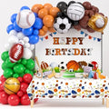 Winrayk 130Pcs Sports Birthday Party Decorations Supplies Sports Balloon Arch Backdrop Tablecloth Football Soccer Baseball Glove Basketball Volleyball Balloon Kid Sport Themed Birthday Party Supplies by Winrayk