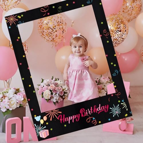 Beeveer 32 x 24 in Large Photo Booth Selfie Frame Props, Black Vertical - Image 6