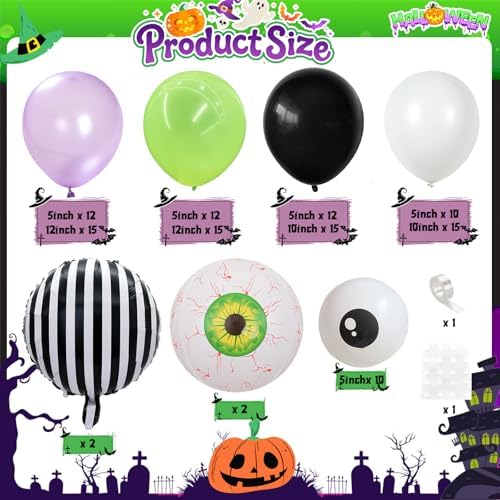 Purple Green Black Halloween Balloon Arch Garland Kit for Party Decorations - Image 2