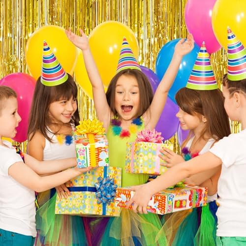 10 Pack Gold Backdrop Curtain 3.2ft x 8.2ft Metallic Tinsel Foil Fringe Curtains Photo Booth Background for Birthday Party Decoration Baby Shower Engagement Wedding Christmas Decoration (Gold) - Image 5