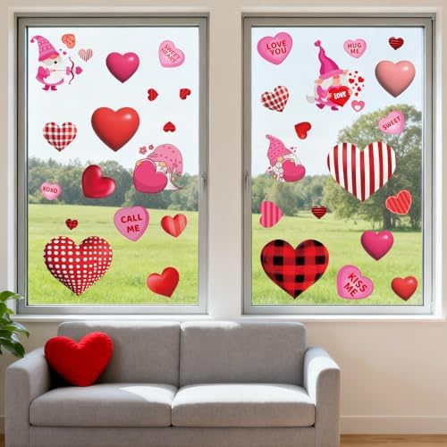 Valentines Day Window Clings for Valentines Decorations, Reusable Static Shamrock Window Clings for St Patricks Day Decorations, Easter Decor for Home, Bathroom and Office - Image 2