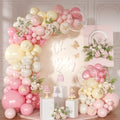 Pink and Yellow Balloon Arch Kit Pastel Yellow Balloons by NUTTYBASH