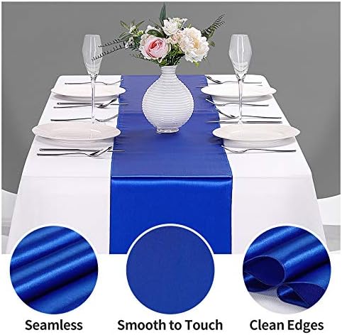 15-Pack Satin Table Runner Royal Blue 12 x 108 inches Long, Table Runners for Wedding, Birthday Parties, Banquets Decorations（15 Pack, 12x108 Inch, Royal Blue - Image 2
