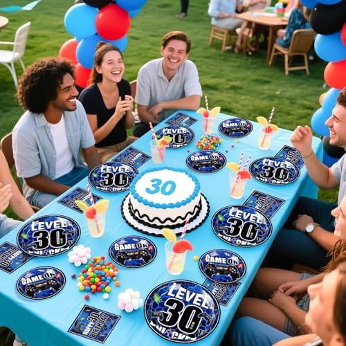 Grencian 96Pcs 30th Birthday Video Game Party Decoration, Serve 24 - Image 6