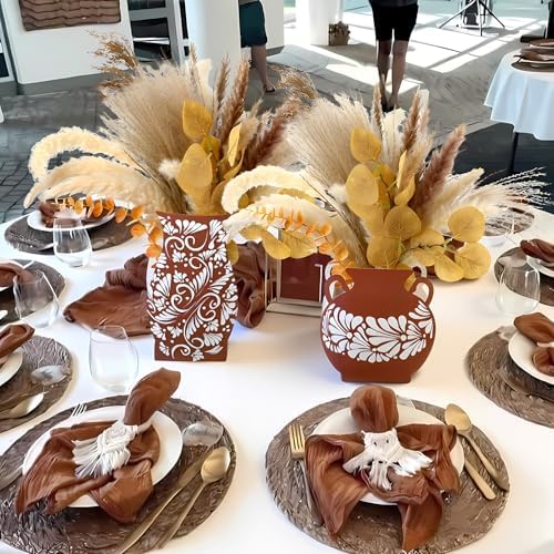 Jingmore 12 Pcs Cielito Lindo Fiesta Party Decoration, White Flower, Brown - Image 6