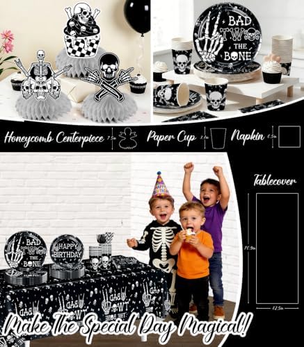 292PCS Cocomigo Bad Two the Bone Party Decorations Boy for 25 Guests - Image 5