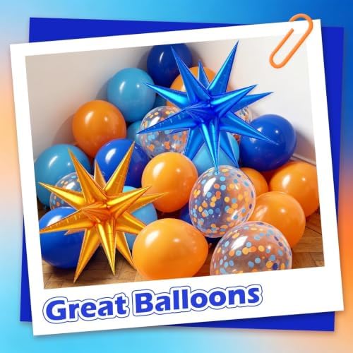 52pcs 12inch Blue and Orange Balloons with Royal Blue and Orange Balloons - Image 4