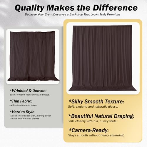 20x12 ft Brown Backdrop Curtains for Weddings, Birthdays and Photos - Image 4