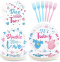 96 Pcs Twins Baby Shower Party Decorations, Serves 24 by Greencian