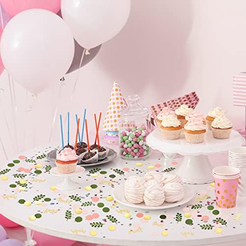 Minatee 400 Pcs Baby Shower Confetti Decorations Table Confetti Dots Gender Reveal Wedding Decor(Bright Color,Greenery Style) - Image 4