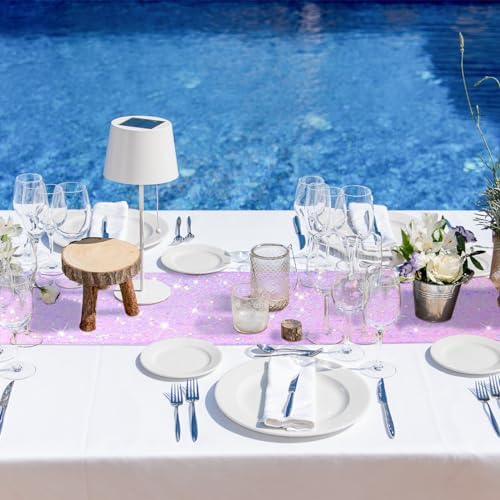 Remagr 12 Pcs Iridescent Mermaid Sequin Table Runner, Purple - Image 5