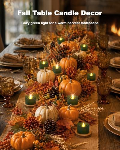 Homemory 50-Pack Green Flameless Battery Tea Light Candles, 200+ Hours - Image 6