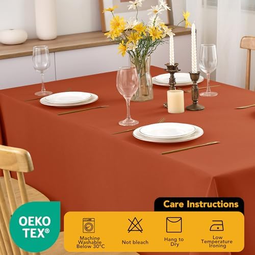 10-Pack Rust Tablecloths for Rectangle Tables, 70 x 120 Inches - Image 7