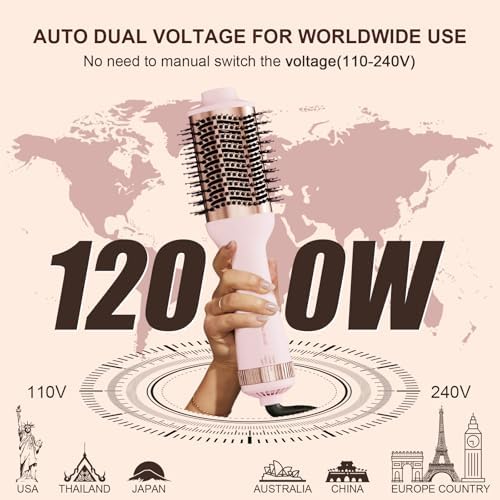 Big Size 1200W Dual Voltage Hot Air Brush Dryer for Long & Thick Hair - Image 5