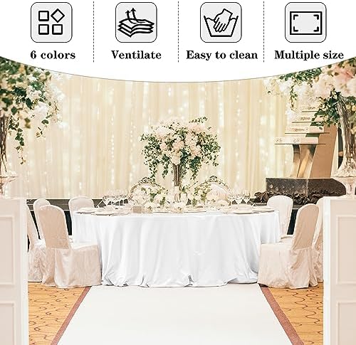 Fitable 6 Pack Burgundy Tablecloths 90 Inch Round for 36"-72" Tables - Image 7