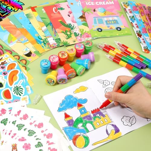 BenLouis 96Pcs Hawaiian Luau Coloring Set for Kids Party Favors - Image 4