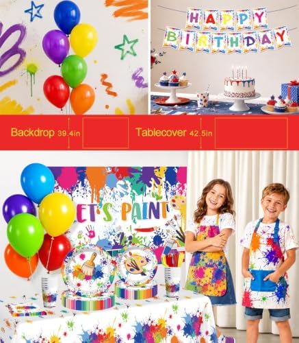 Xynic 145pcs Paint Party Decorations for Art Lovers, Serves 20 - Image 6