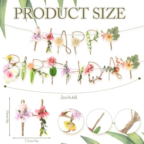 Norme 2 Pcs Wildflower Birthday Party Decorations Banner 13.2ft - Image 3