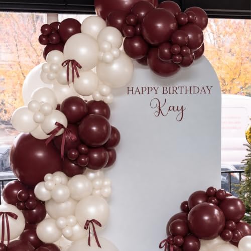 Burgundy White Balloon Arch Kit for Birthday Decor - Image 6