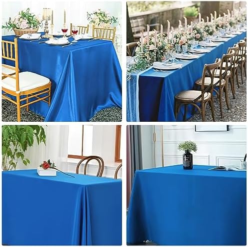 4 Pack Rectangle Tablecloth 90x132Inch Blue Rectangle Tables Washable Polyester Table Cover for Wedding Dining Table Buffet Parties Banquet Decoration（Blue） - Image 6