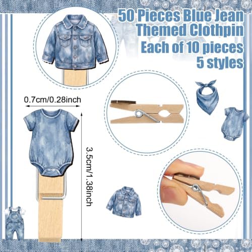 Patelai 321 Pcs Baby Shower Games Supplies, Blue Jean - Image 3