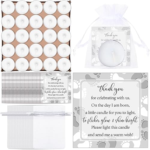 Geosar 50 Sets Baby Shower Party Favors,White Silver by Geosar
