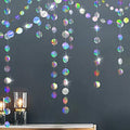 Cheerland Iridescent Party Decorations Holographic Circle Garlands Disco Theme Birthday Decorations Bachelorette Hanging Streamers Banner Graduation Decor Euphoria Karaoke Music Party Backdrop by Cheerland