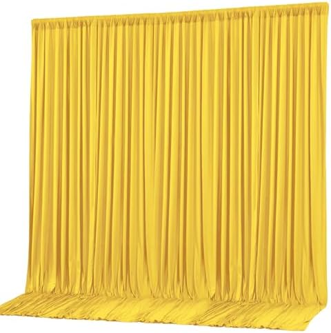 10x10ft Yellow Backdrop Curtain Panels for Parties - Wrinkle Free Polyester Photo Curtain Backdrop Wedding Back Drop Fabric Drapes for Party Decorations Background for Photography by WishCare