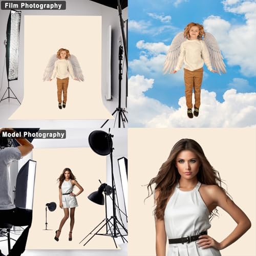 Cream Photography Backdrop for Photoshoot, Fabric, 10x20 FT - Image 3