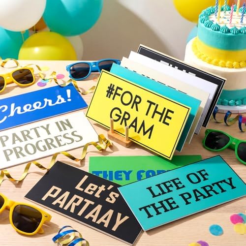 Beeveer 24 Designs Funny Photo Booth Props, Double Sided PVC Signs - Image 2